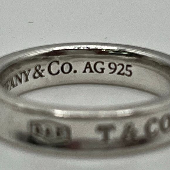 Tiffany & Co 1837 Ring - Narrow - 925 Silver - sz 4.75-5 - Picture 9 of 16